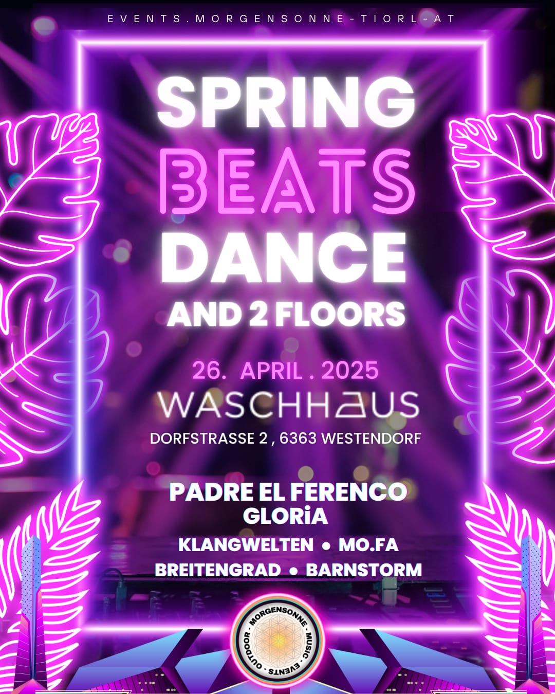 SPRING BEATS DANCE 2025 – 2 FLOORS | 26. APRIL | WASCHHAUS WESTENDORF